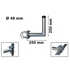 Stahl Winkel-Geländerhalter mit 25 cm Auslage 48 mm Rohrdurchmesser 